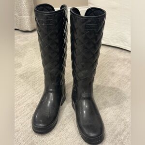 Hunter Women's Black Quilted Rain Boots